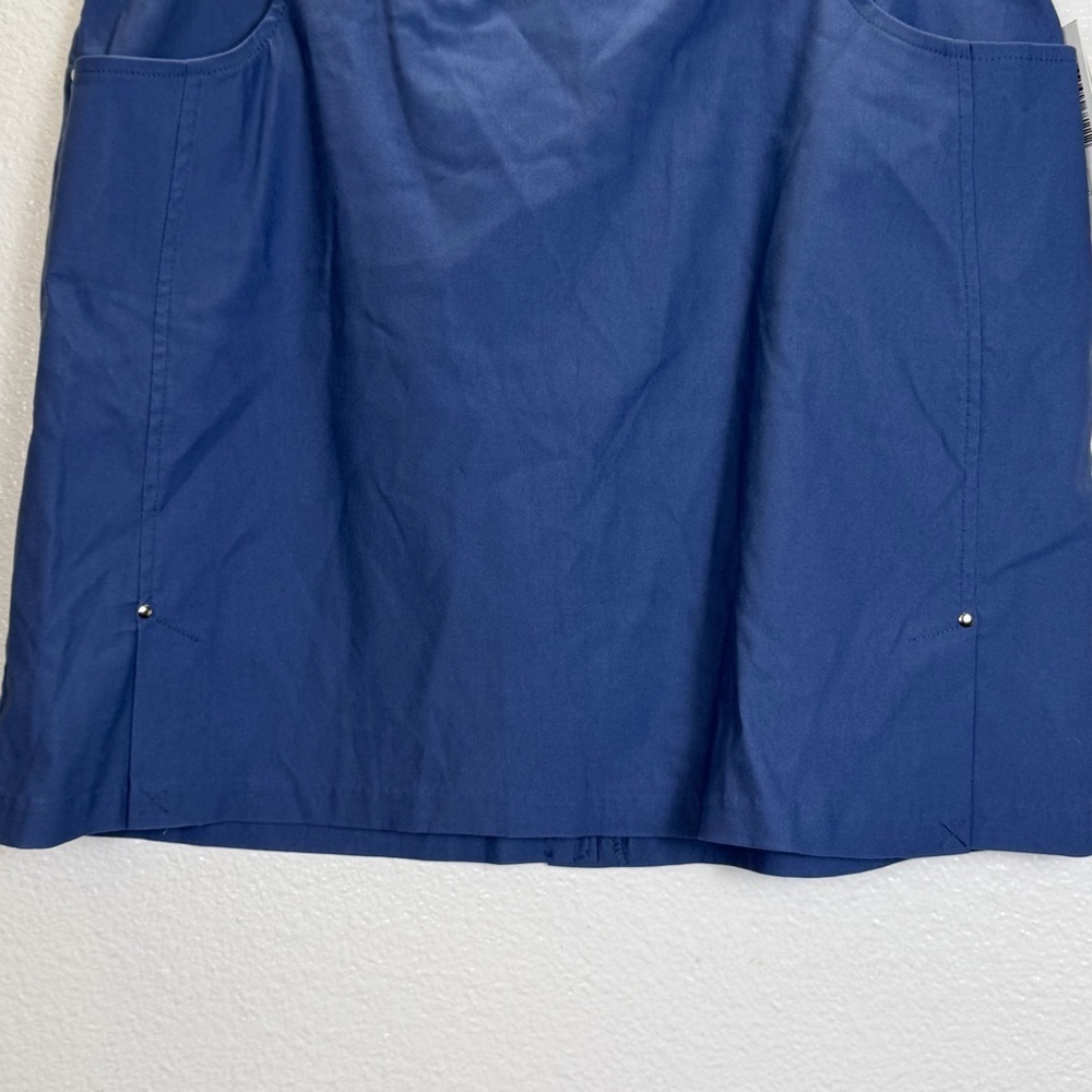 Tribal Blue Studded Straight Skirt Pockets Size 16 W - Picture 3 of 9